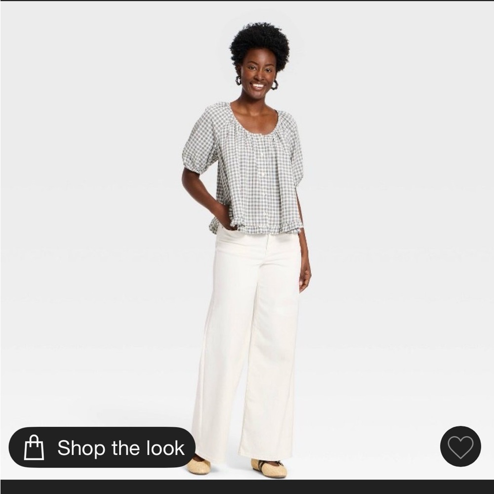 Universal Thread White High-Rise Wide Leg Jeans